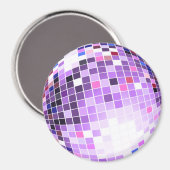 Diskothek, Glitzer Ball oder Spiegelball Magnet (Vorderseite/Rückseite)