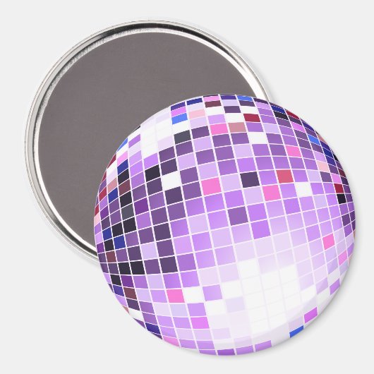 Diskothek, Glitzer Ball oder Spiegelball Magnet (Vorderseite/Rückseite)