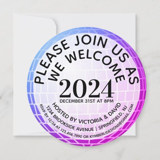 Diskothek Hallo Neues Jahr Einladung (Rückseite)