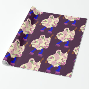 Diskothek halloween african floral ghost geschenkpapier