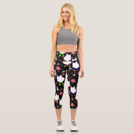 Diskothek halloween african ghost black capri leggings
