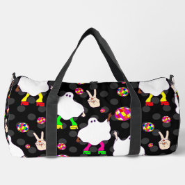 Diskothek halloween african ghost black duffle bag