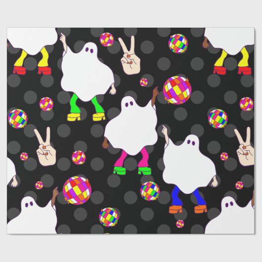 Diskothek halloween african ghost black geschenkpapier (Flach)