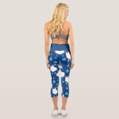Diskothek halloween african ghost blue capri leggings (Rückseite)