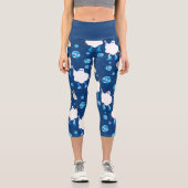 Diskothek halloween african ghost blue capri leggings (Vorderseite)