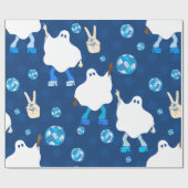 Diskothek halloween african ghost blue geschenkpapier (Flach)