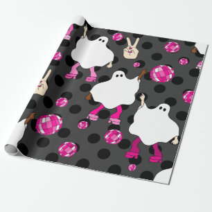 Diskothek halloween african ghost pink geschenkpapier