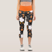 Diskothek halloween afrikanische Geisterorange Capri Leggings (Vorderseite)