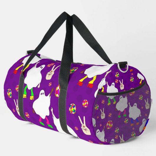 Diskothek halloween afrikanischer Geist lila Duffle Bag (Rechte Ecke)