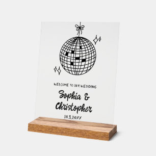 Diskothek Herzlich Willkommen bei unserem Hochzeit Acrylschild