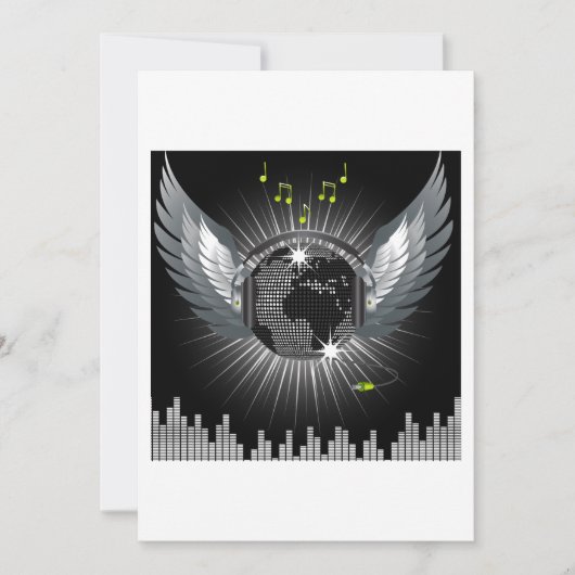 Diskothek mit Flügeln Einladung (Vorderseite)