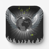 Diskothek mit Flügeln Pappteller (Vorderseite)