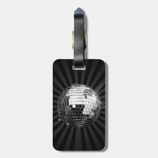 Diskothek mit schwarzem Hintergrund Gepäckanhänger (Rückseite vertikal)