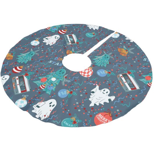 Diskothek Polyester Weihnachtsbaumdecke (Schrägansicht)