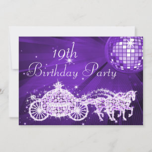 Diskothek, Princess Coach & Horses 19. Geburtstag Einladung