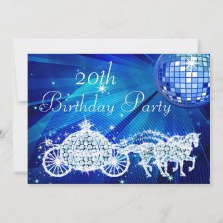 Diskothek, Princess Coach & Horses 20. Geburtstag Einladung