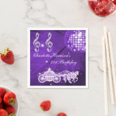 Diskothek, Princess Coach & Horses 21. Geburtstag Serviette (Beispiel)