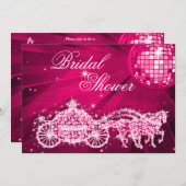 Diskothek, Princess Coach & Horses Brautparty Einladung (Vorne/Hinten)