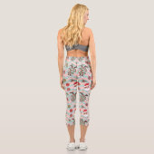 Diskothek Santa und Reindeer Urlaubsmuster Capri Leggings (Rückseite)