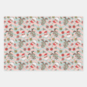 Diskothek Santa und Reindeer Urlaubsmuster Geschenkpapier Set (Vorderseite 2)