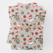 Diskothek Santa und Reindeer Urlaubsmuster Geschenkpapier Set (Beispiel)