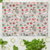 Diskothek Santa und Reindeer Urlaubsmuster Geschirrtuch (Gefaltet)