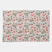 Diskothek Santa und Reindeer Urlaubsmuster Geschirrtuch (Horizontal)