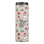 Diskothek Santa und Reindeer Urlaubsmuster Thermosbecher (Rückseite)