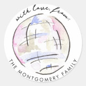 Diskothek Wasserfarben Personalisiert Runder Aufkleber (Vorderseite)