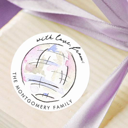 Diskothek Wasserfarben Personalisiert Runder Aufkleber