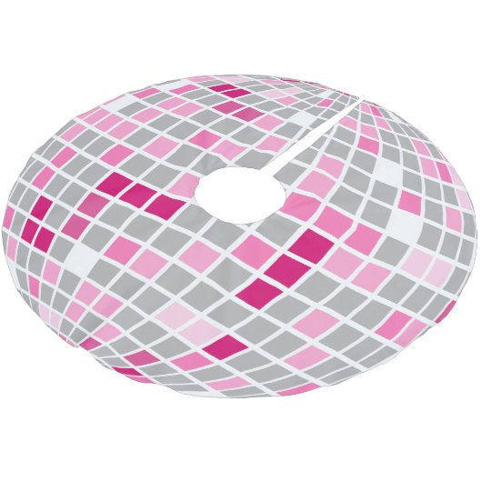 Diskothek Weihnachten Rosa und Rote Diskothek Ball Polyester Weihnachtsbaumdecke (Schrägansicht)