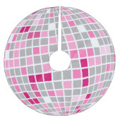 Diskothek Weihnachten Rosa und Rote Diskothek Ball Polyester Weihnachtsbaumdecke (Vorderseite)