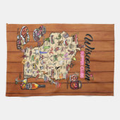 Diskothek - Wisconsin Supper Club Karte Geschirrtuch (Horizontal)