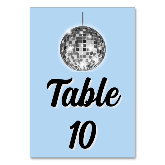 Diskotheken Begrüßungskarte für Hochzeiten Tischnu Tischnummer (Vorderseite)