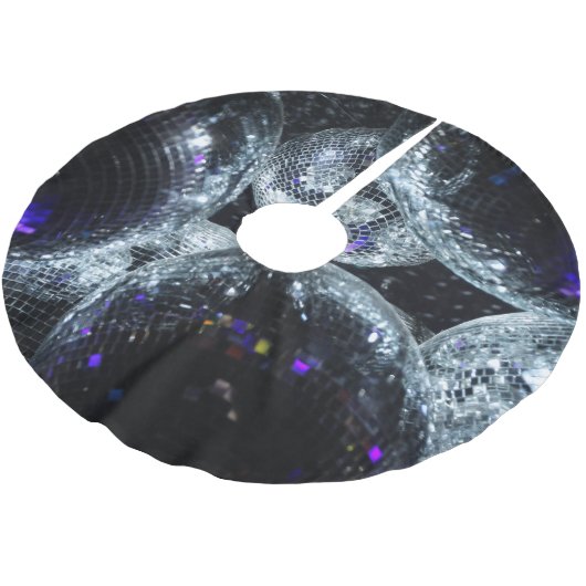 Diskotheken: Dunkle Party-Atmosphäre Polyester Weihnachtsbaumdecke (Schrägansicht)