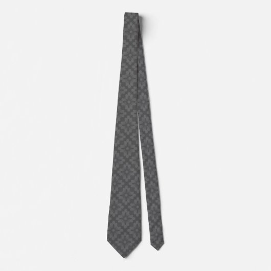 Diskrete Abstrakte Graue Blume Muster Neck Tie Krawatte (Vorderseite)