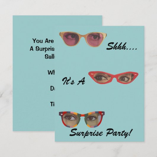 Diskrete Detail-Retro Einladung (Vorne/Hinten)