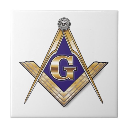 Diskretes blaues Quadrat u. Kompassse Fliese (Vorderseite)