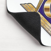 Diskretes blaues Quadrat u. Kompassse Mousepad (Ecke)