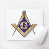 Diskretes blaues Quadrat u. Kompassse Mousepad (Mit Mouse)