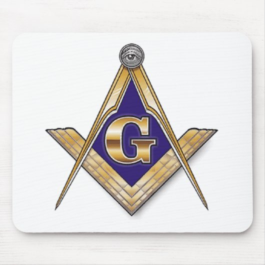 Diskretes blaues Quadrat u. Kompassse Mousepad (Vorne)