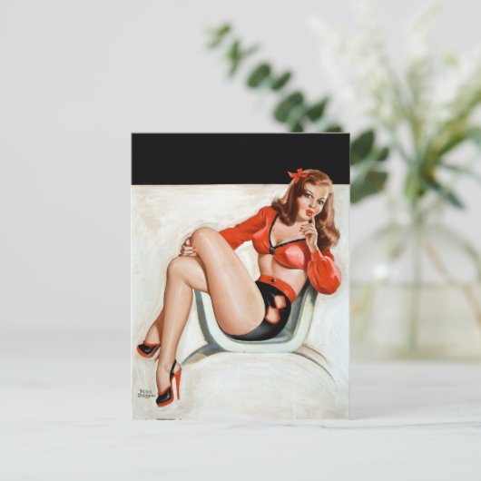 Diskretes Button nach oben Postkarte (Stehend Vorderseite)