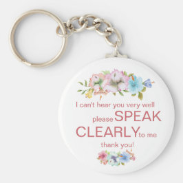 Diskretes Gehörloses schweres Gehör blumenreicher Schlüsselanhänger