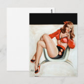 Diskretes Pin Up Postkarte (Vorne/Hinten)