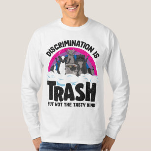 Diskriminierung ist Trash Opossum Raccoon Bisexual T-Shirt