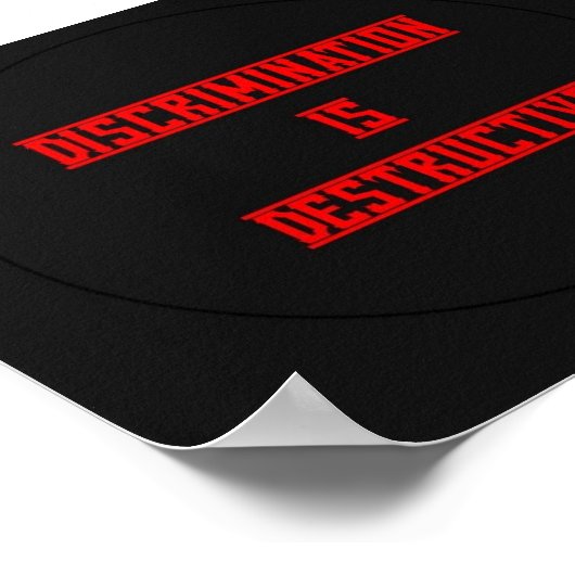 Diskriminierung ist zerstörerisches Plakat (Ecke)