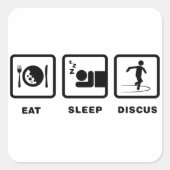 Diskusauskragen Quadratischer Aufkleber (Vorderseite)