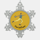 Diskusauskragen Schneeflocken Zinn-Ornament (Vorderseite)