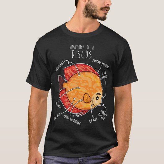 Diskusfisch Anatomie T-Shirt (Vorderseite)