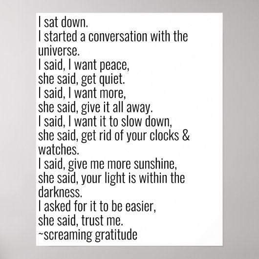 Diskussion mit dem Universum Poster (Vorne)